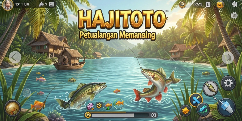 Gameplay menarik HAJITOTO saat menangkap ikan di lokasi indah.
