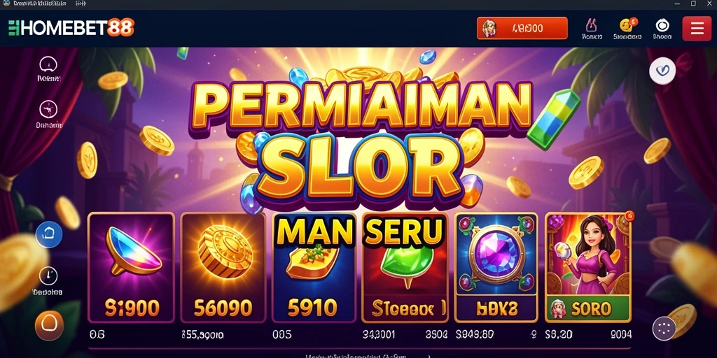 Screenshot utama HOMEBET88 menampilkan tampilan gameplay Slot yang seru.