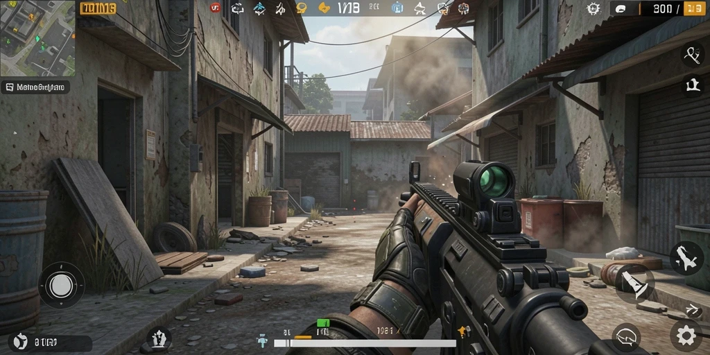 Tampilan gameplay KOIN138 menegangkan dengan aksi tembak-tembakan yang cepat.
