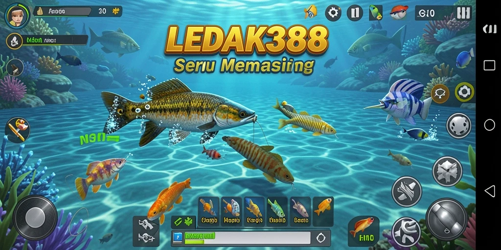 Tampilan gameplay LEDAK388 menampilkan pengalaman memancing yang mendebarkan.