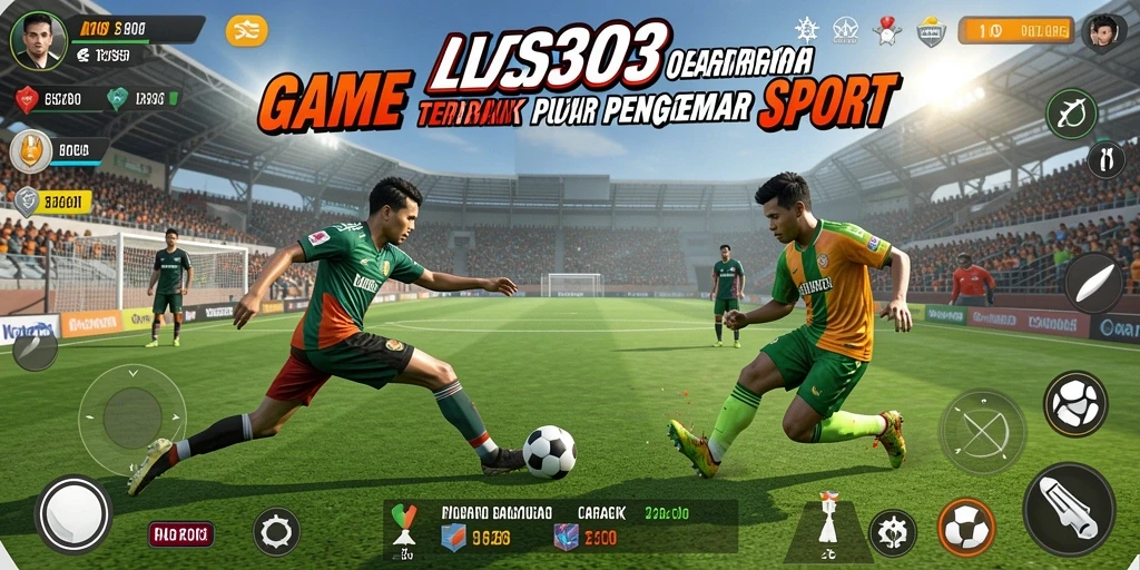 Screenshot gameplay menunjukkan aksi seru dalam pertandingan olahraga.