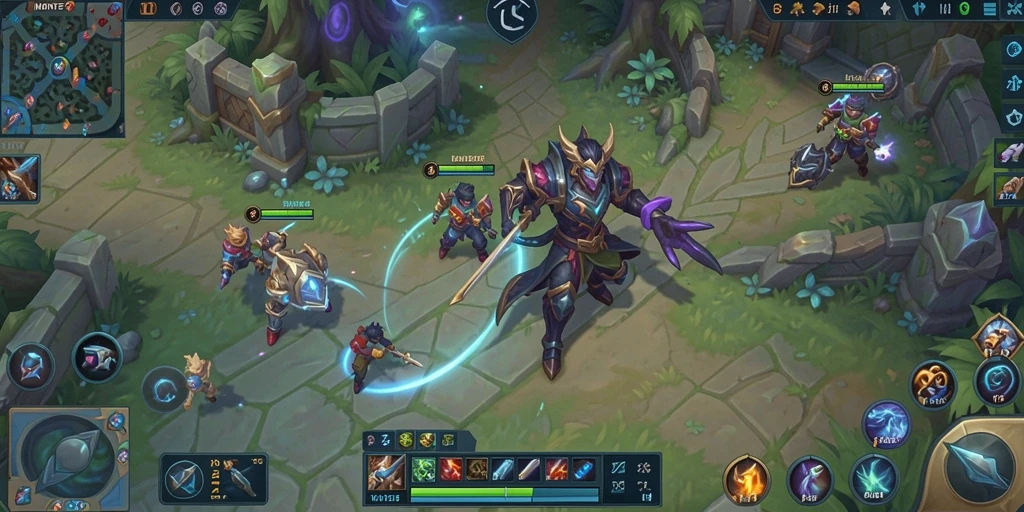 Gameplay seru MONTE77 dalam pertarungan MOBA.
