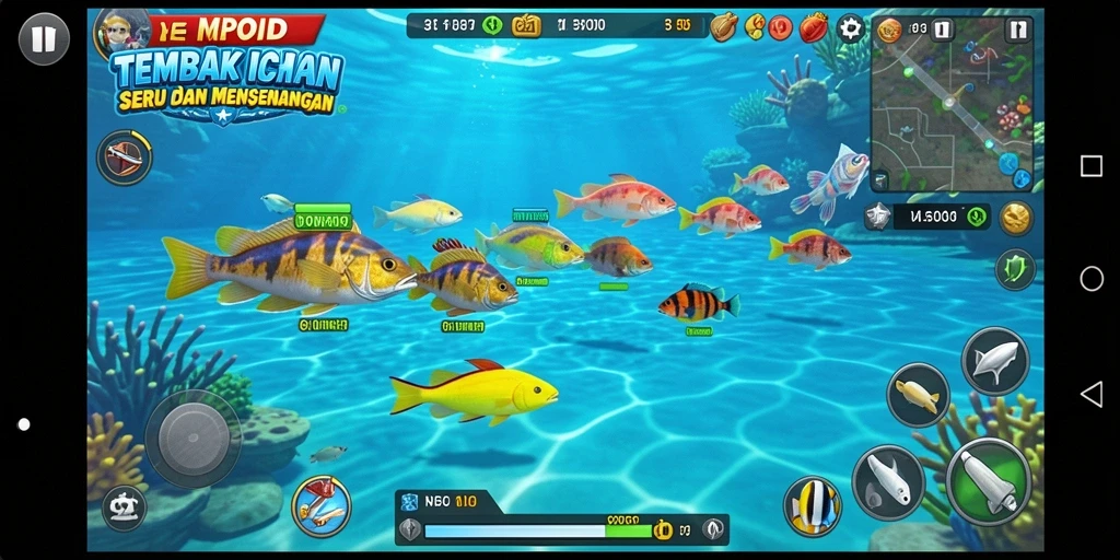 Tampilan gameplay seru dari MPOID saat menangkap ikan.