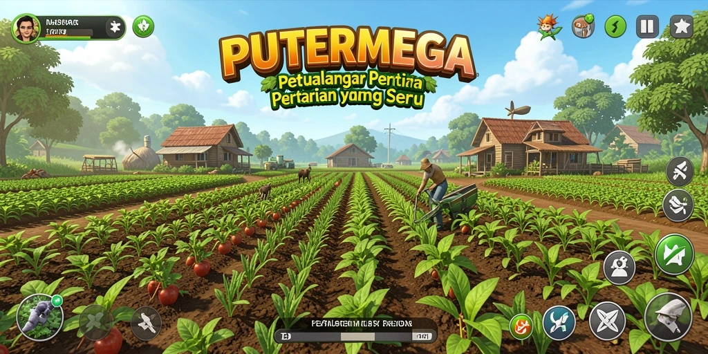 Tampilan menarik dari gameplay PUTERMEGA dengan aktivitas bertani.